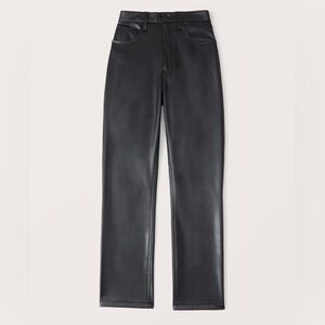 Abercrombie 90s straight ultra high rise leather straight pants